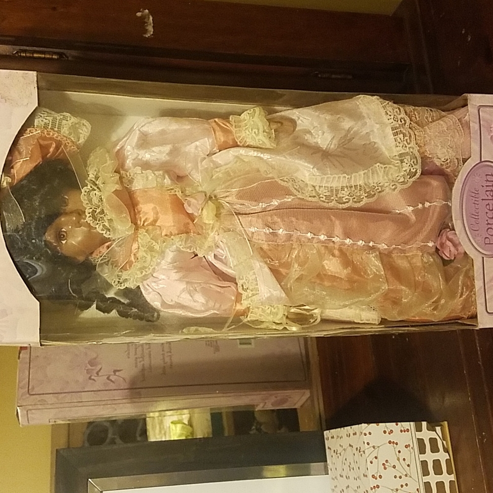 Porcelain Black Doll